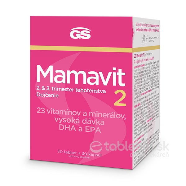 E-shop GS Mamavit 2, Tehotenstvo a dojčenie 30tbl + 30cps