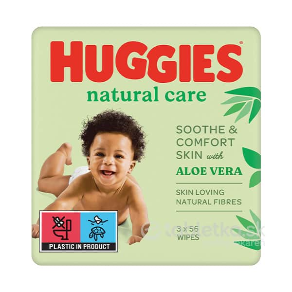 HUGGIES Natural Care vlhčené utierky s Aloe Vera 3x56ks