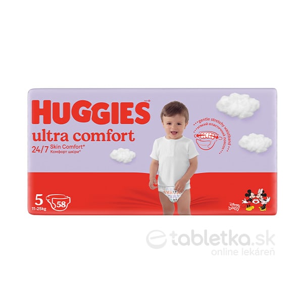 HUGGIES Ultra Comfort MEGA 5 plienky 11-25kg 58ks
