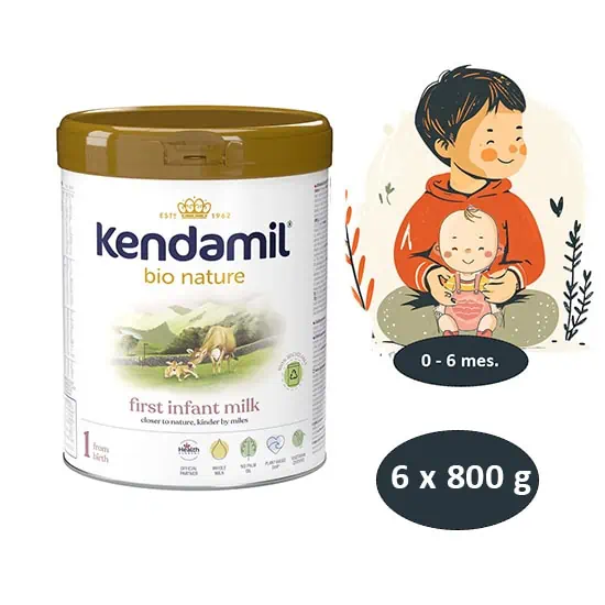 Kendamil BIO Nature 1 počiatočné mlieko od narodenia HMO, DHA+, 6x800g