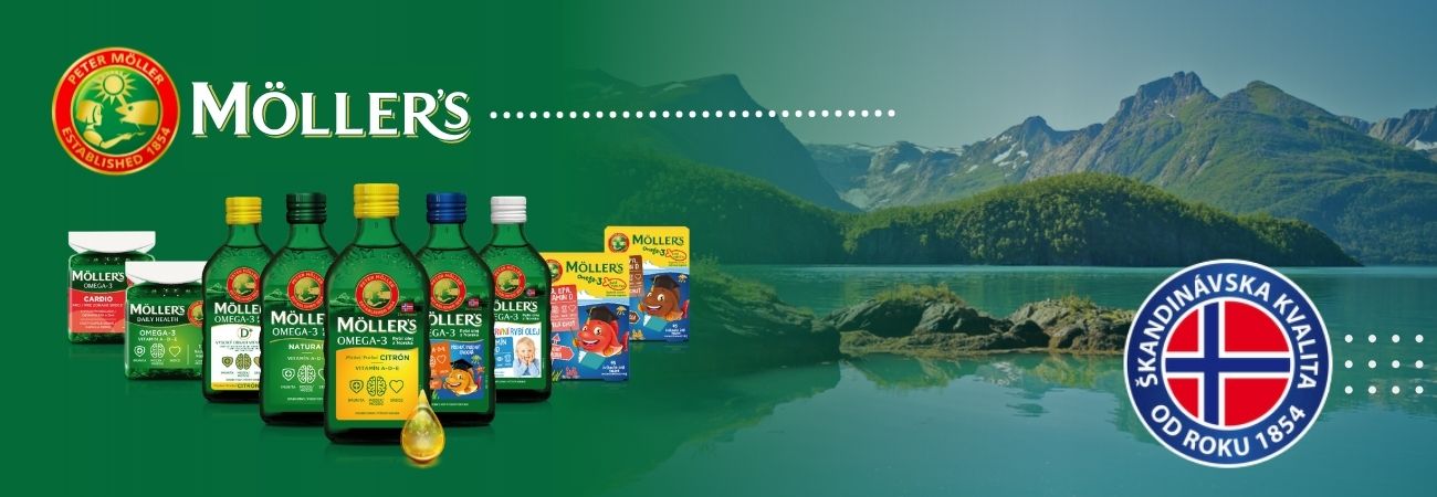 Značka výživových doplnkov Möller´s - Prémiové rybie oleje Omega-3 z tresčej pečene z nórskych morí