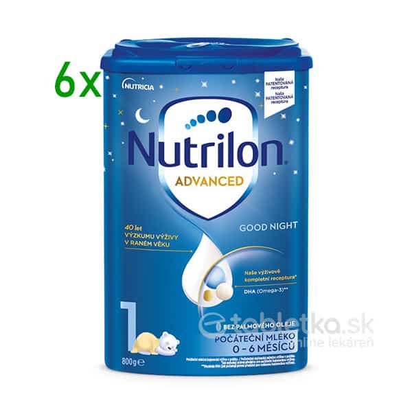 E-shop Nutrilon Advanced 1 Good Night dojčenská výživa 0-6m 6x800g