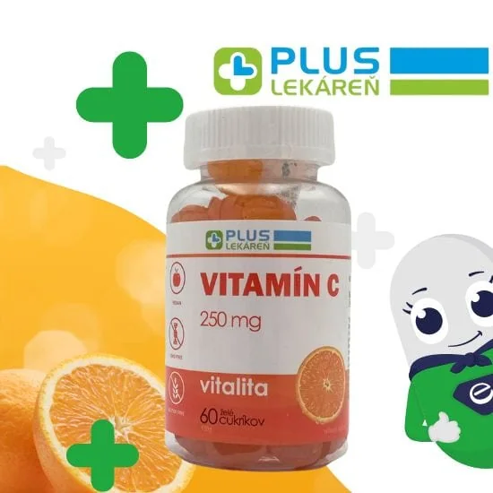 PLUS LEKÁREŇ Vitamín C 250mg želé cukríky s pomarančovou príchuťou