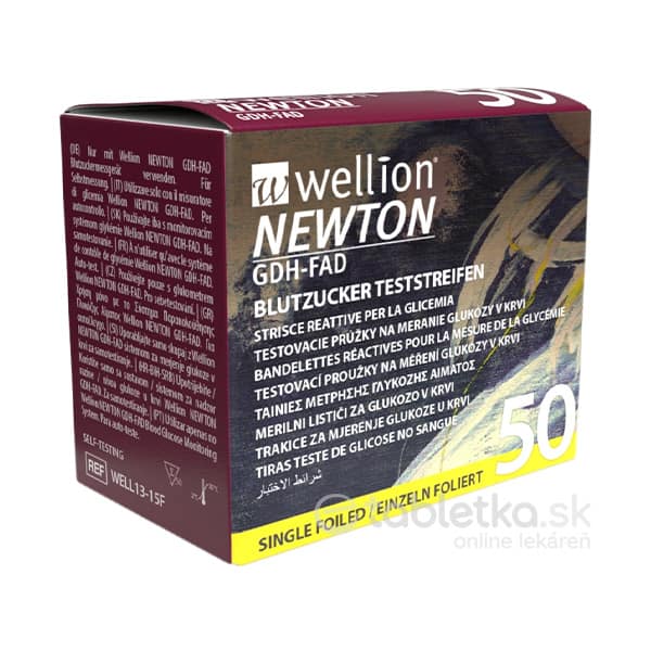 E-shop Wellion NEWTON GDH-FAD Prúžky testovacie ku glukomeru Wellion NEWTON GDH-FAD 50ks