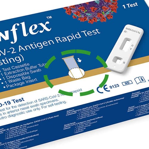 Antigénový test - otvor v škatuľke na vloženie skúmavky