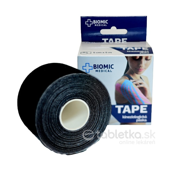 BIOMIC Tape kineziologická páska 5cmx5m čierna
