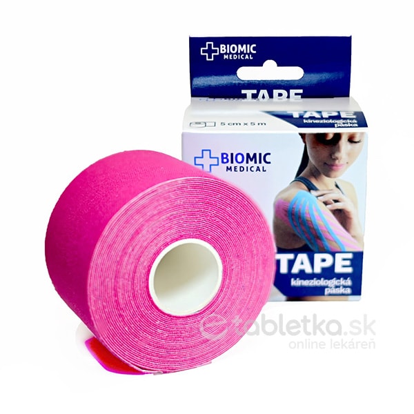 BIOMIC Tape kineziologická páska 5cmx5m rúžová