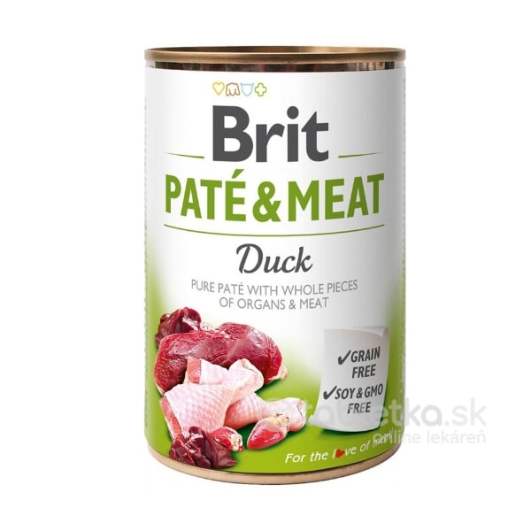 E-shop Brit Paté and Meat Duck konzerva pre psy 400g