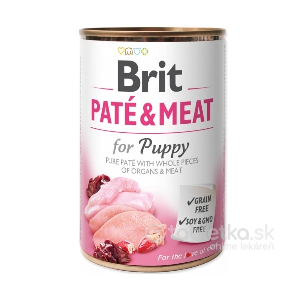 Brit Paté and Meat Puppy konzerva pre psy 400g
