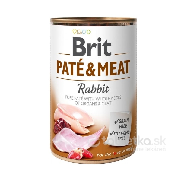 E-shop Brit Paté and Meat Rabbit konzerva pre psy 400g