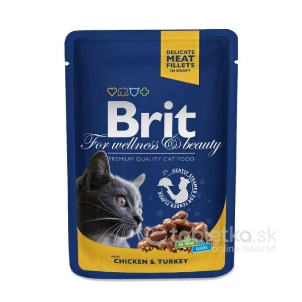 E-shop Brit Premium Cat kapsička Adult Chicken and Turkey 100g