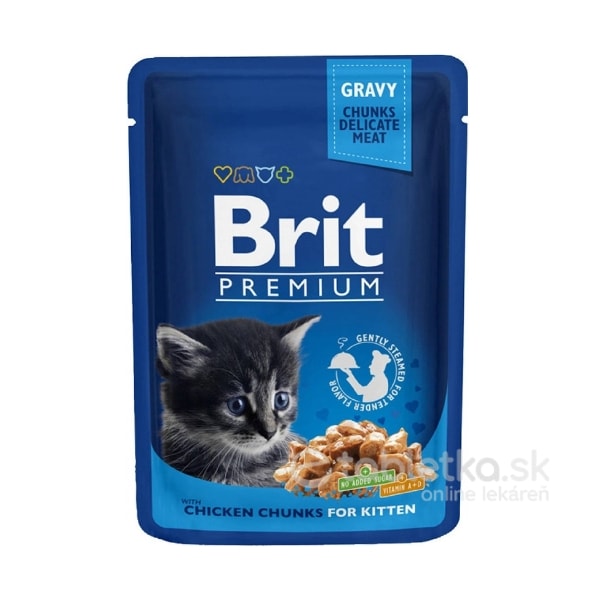 E-shop Brit Premium Cat kapsička Kitten Chicken Chunks 100g