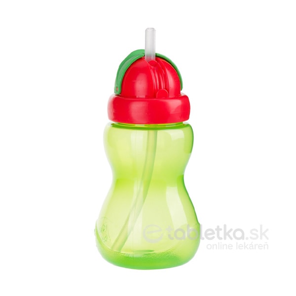 E-shop Canpol Babies športová fľaša so silikónovou slamkou 12m+, 270ml zelená
