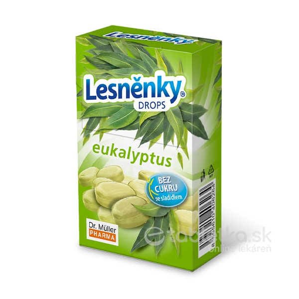 Dr. Müller Lesněnky Eukalyptus drops, bez cukru so sladidlom 38g