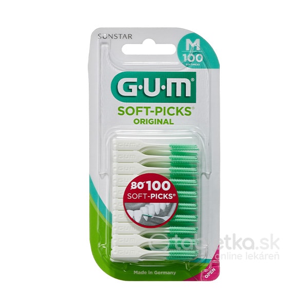 E-shop GUM Soft-Picks Original gumové medzizubné kefky, s fluoridmi, Medium 100ks