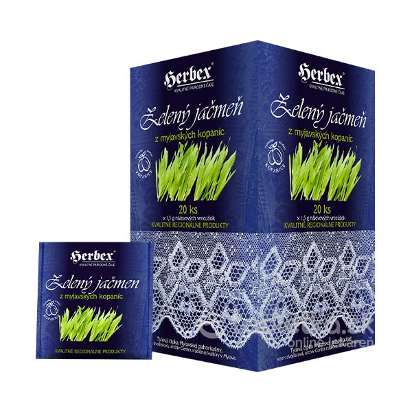 E-shop Herbex Zelený jačmeň z myjavských kopaníc bylinný čaj 20x1,5g