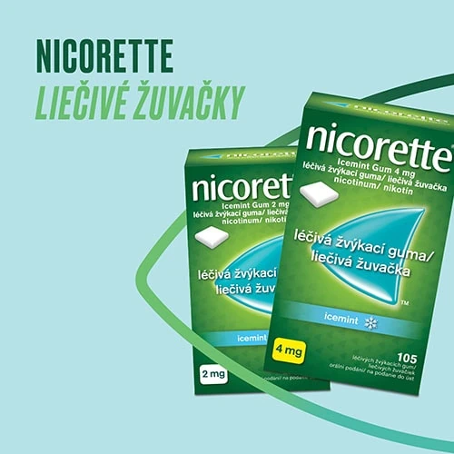 Liečivé Nicorette žuvačky Icemint