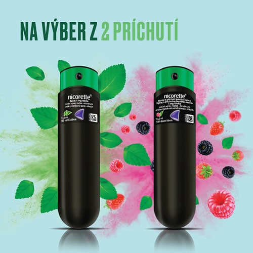 Nicorette Spray možno získať v 2 variantoch