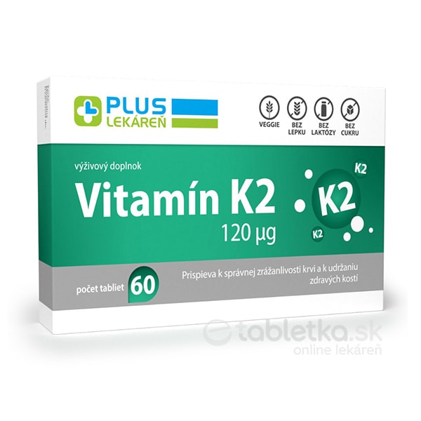 PLUS LEKÁREŇ Vitamín K2 120μg 60 tabliet