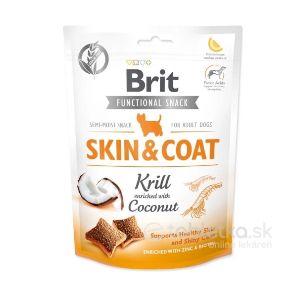 Pamlsok Brit Care Dog Functional Snack Skin and Coat Krill 150g