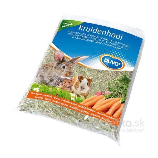Seno DUVO+, pre králiky a hlodavce bylinkové s mrkvou 500g
