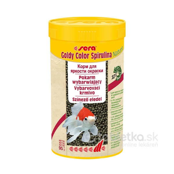 E-shop Sera Goldy Color Spirulina Nature vyfarbovacie krmivo pre závojnatky 250ml