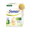 Krabica Sunar Sensitive 3 mliečna výživa 12m+, 500g, určená pre deti od 12 mesiacov, s probiotikami a DHA, popis produktu.