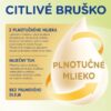 Grafika s českým textom o Sunar Sensitive 1, počiatočná dojčenská výživa, bez palmového oleja, ilustrácia kvapky mlieka a šípky.