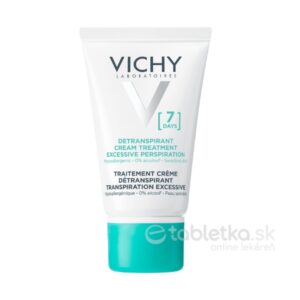30ml tuba VICHY Deo krémový antiperspirant so 7-dňovým účinkom, pre citlivú pokožku, s tyrkysovým vrchnákom.