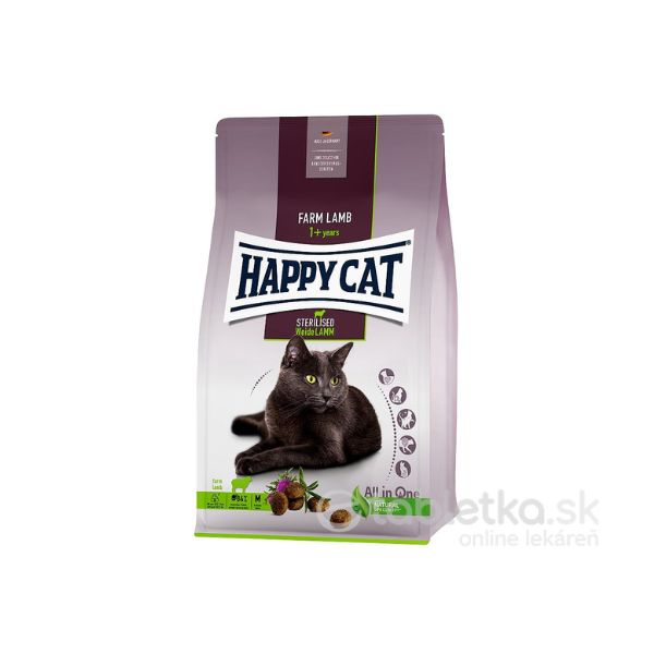 Happy Cat Sterilised Weide-Lamm/Jahňacie 1,3kg