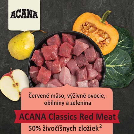Granule ACANA Classics Red Meat tvorí až polovica živočíšnych zložiek