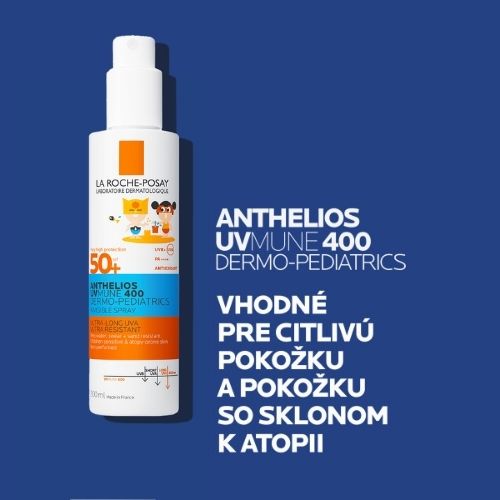 ANTHELIOS UVMUNE 400 Dermo-Pediatrics ultraĽahký sprej pre citlivú pokožku a pokožku so sklonom k atopii