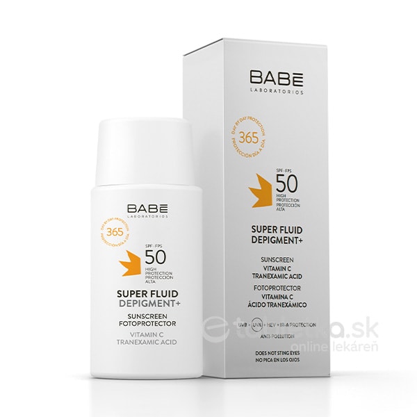 E-shop BABÉ Super Fluid DEPIGMENT+, SPF50 depigmentačný fluid pre všetky typy pleti 50ml