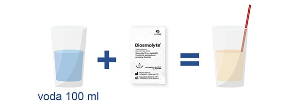 Diosmolyt - prášok na prípravu suspenzie s vanilkovou príchuťou