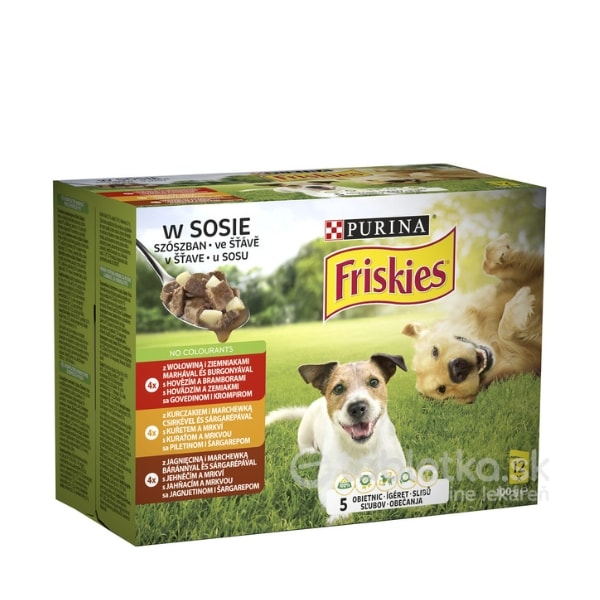 E-shop Friskies Dog Adult Multipack hovädzie a kura a jahňa 12x100g