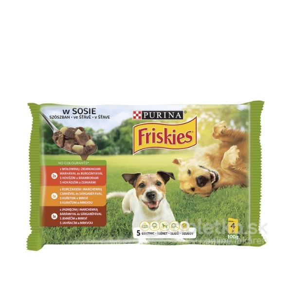 E-shop Friskies Dog Adult Multipack hovädzie a kura a jahňa 4x100g