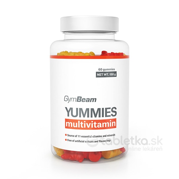 E-shop GymBeam YUMMIES multivitamin gumené medvedíky, mix príchutí 60ks