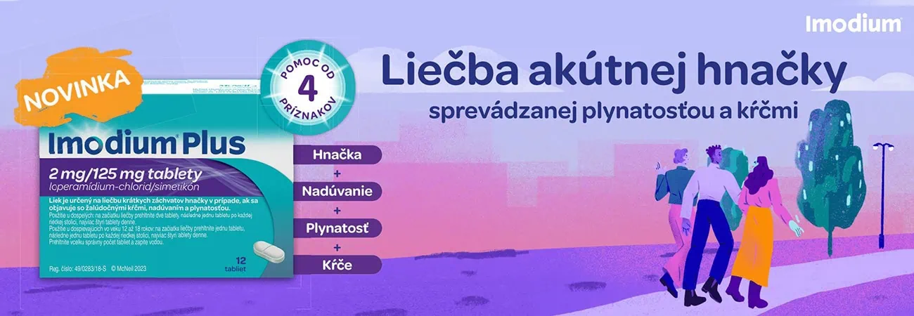 Imodium Plus - Liečba akútnej hnačky sprevádzanej plynatosťou a kŕčmi