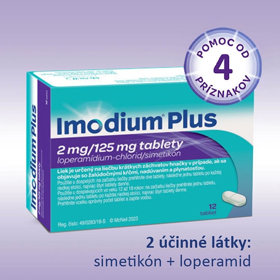 Liečba akútnej hnačky 2 účinnými látkami lieku Imodium Plus