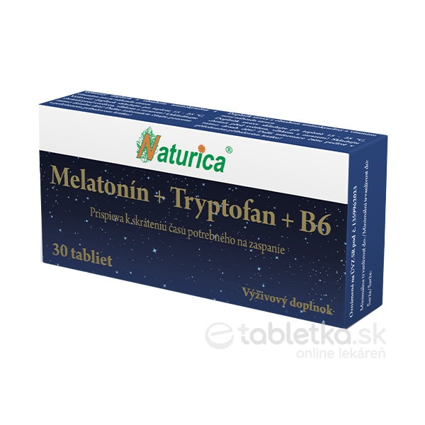 Naturica Melatonín + Tryptofan + Vitamín B6 30 tabliet