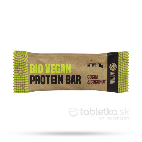 VanaVita BIO VEGAN Protein Bar kakao & kokos tyčinka 50g