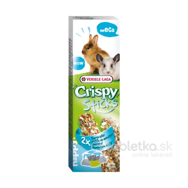 E-shop Versele Laga Pamlsky Crispy Mega Sticks Rabbits and Chinchillas Horské údolie 2x140g