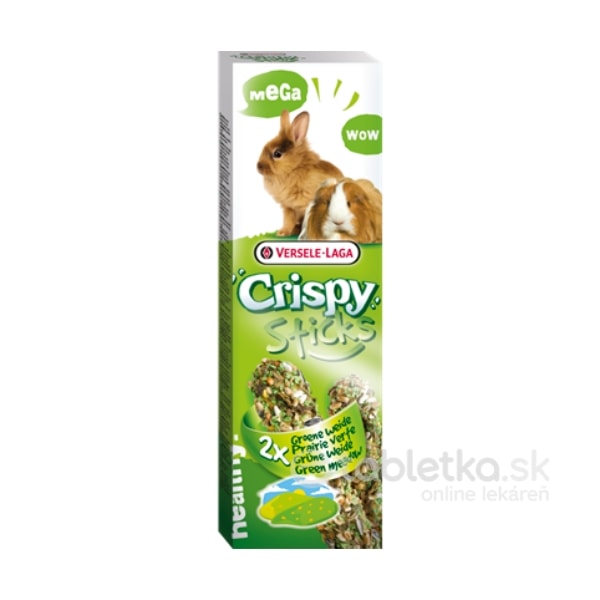 Versele Laga Pamlsky Crispy Mega Sticks Rabbits and Guinea Pigs Zelená lúka 2x140g