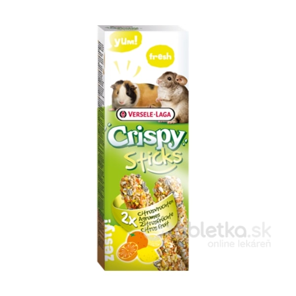 Versele Laga Pamlsky Crispy Sticks Guinea Pigs and Chinchillas Citrus Fruit 2x110g