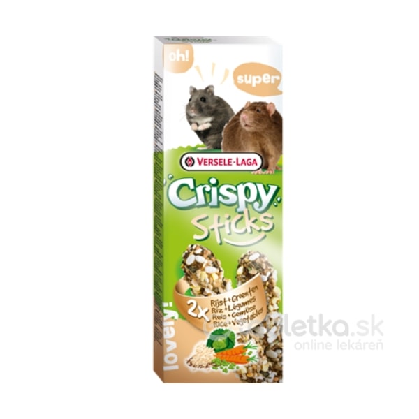Versele Laga Pamlsky Crispy Sticks Hamsters and Rats Rice and Vegetables 2x110g