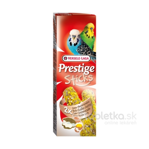 E-shop Versele Laga Pamlsky Prestige Sticks Budgies Eggs and Oyster Shells 2x60g