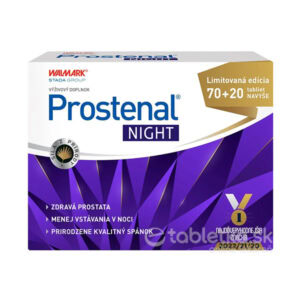 WALMARK Prostenal NIGHT 70+20 tabliet, doplnok výživy pre zdravie prostaty mužov a spánku, v purpurovom slovenskom obale.