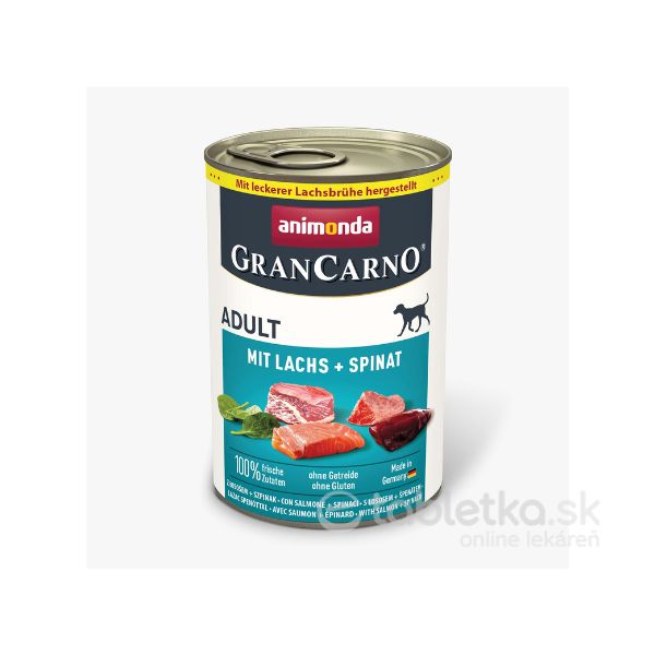 E-shop Animonda Grancarno Dog Adult with Salmon+Spinach 6x400g