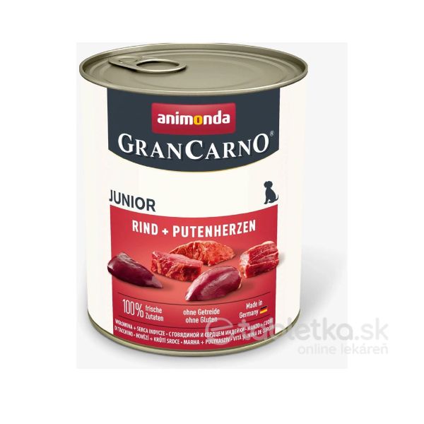 Animonda Grancarno Dog Junior Beef with Turkey Hearts 6x800g