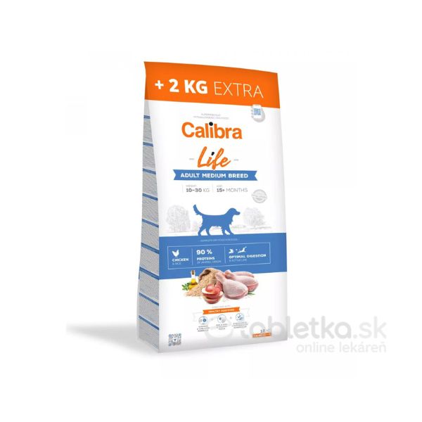 Calibra Dog Life Adult Medium Breed Chicken 12+2kg